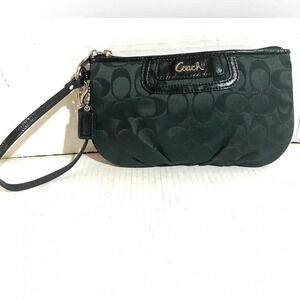 Coach CC signature print canvas wristlet bag